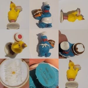 VINTAGE Applause Sesame Street big bird and cookie monster plastic figurines
